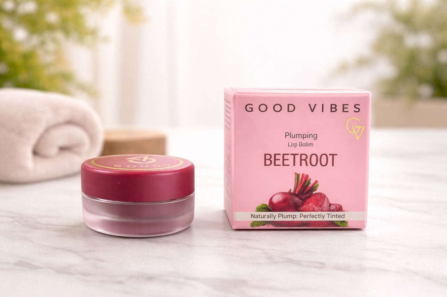 مرطب الشفاه الطبي Good Vibes Beetroot Plumping Lip Balm.