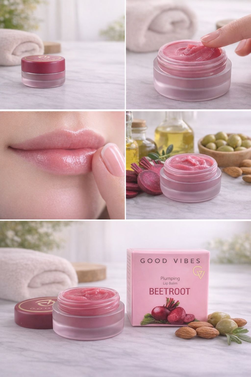 مرطب الشفاه الطبي Good Vibes Beetroot Plumping Lip Balm.
